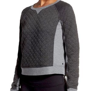 * Zella • Quilted Crop Colorblocked Sweatshirt